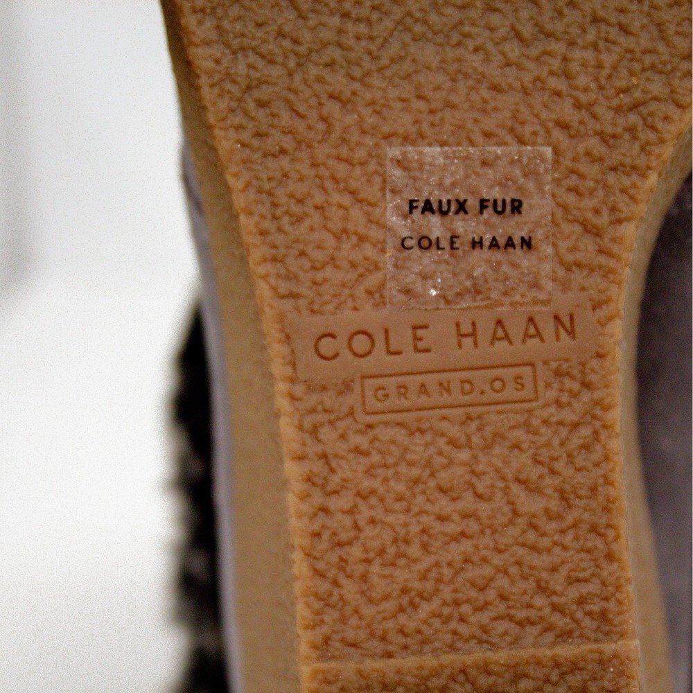 EUC Cole Haan Coralie Waterproof Wedge Bootie. Grey. Faux Fur. Size 9 /9B - Picture 10 of 12